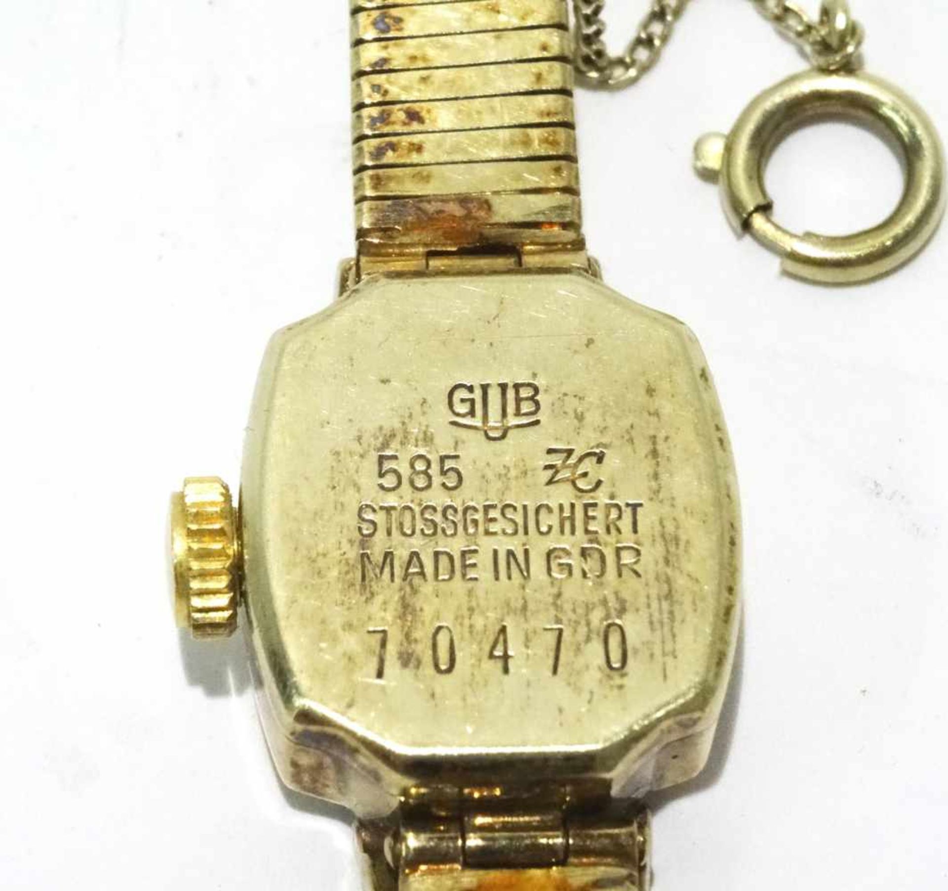 Glashütter Damenuhr 585 Gold eine Damenuhr aus dem Hause Glashütte mit mechanischem Werk Kal. 09-20, - Bild 3 aus 3