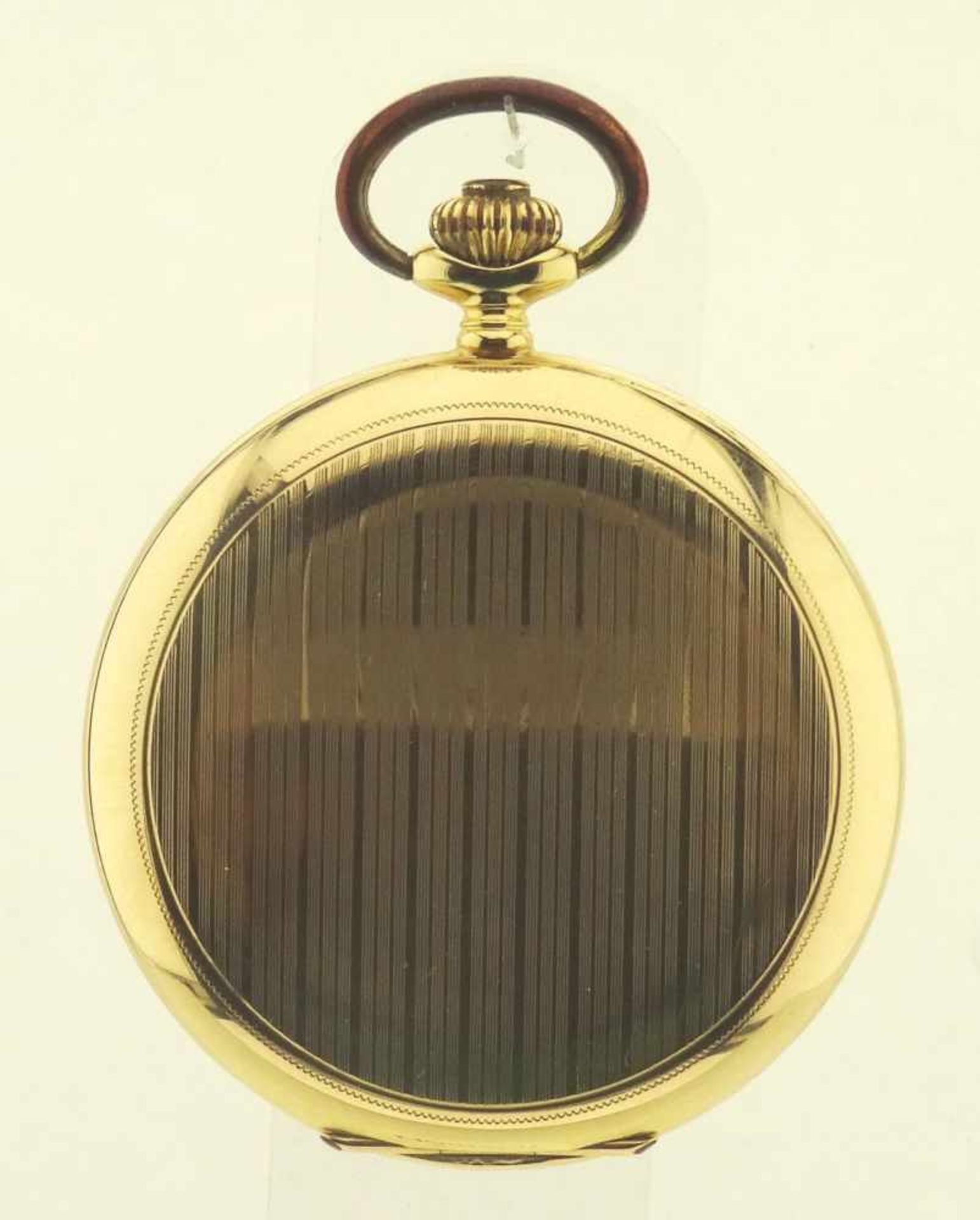 Sprungdeckeltaschenuhr Gold 585 mit 3 Deckeln in Gold 585, Uhrwerk mit Ankerhemmung läuft gut, - Bild 6 aus 6