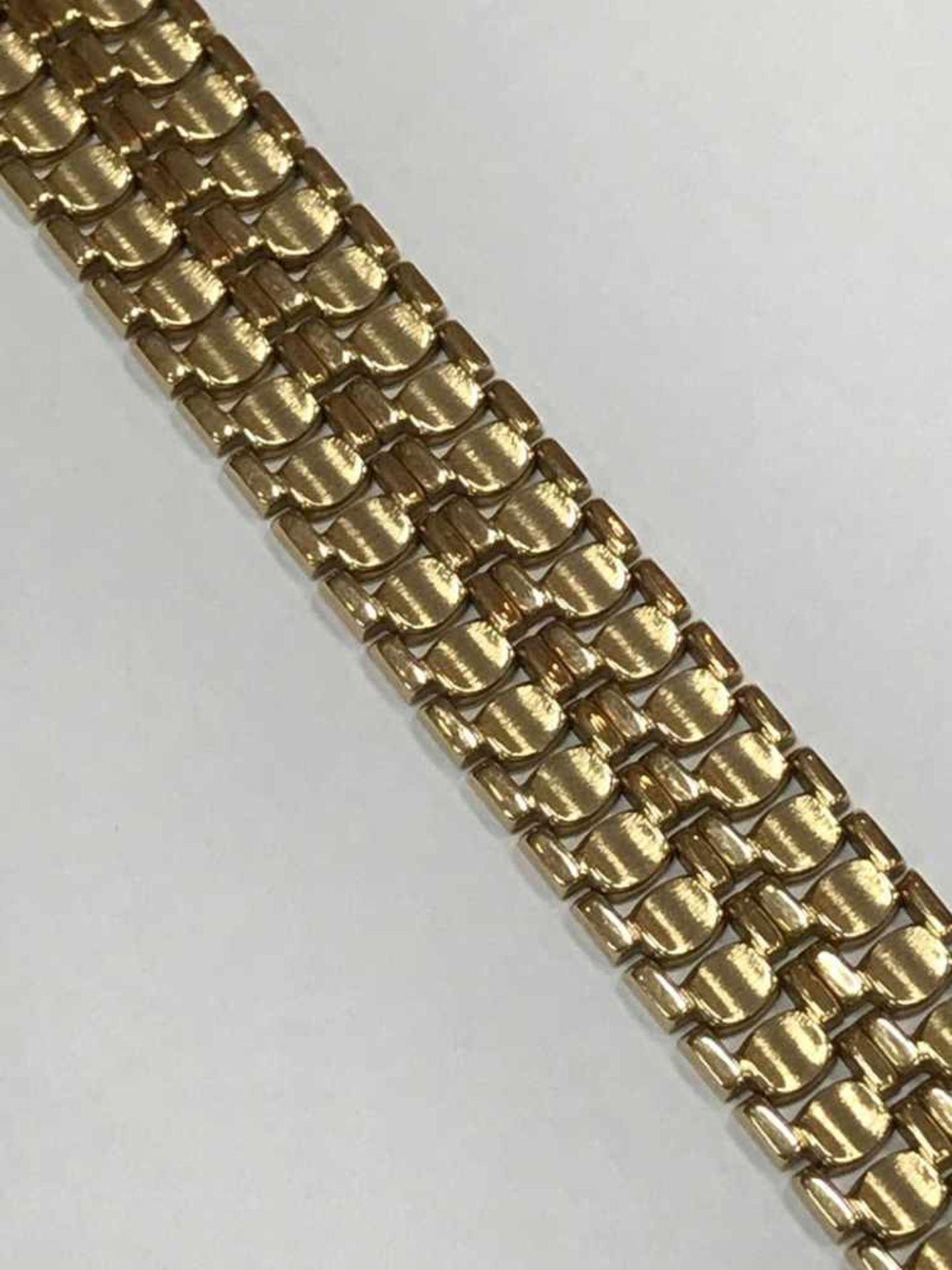 Goldarmband um 1950750 Gold , 2-reihiges Goldarmband, Alter um 1950, Maße: Länge 19,5 cm, Breite - Bild 2 aus 3