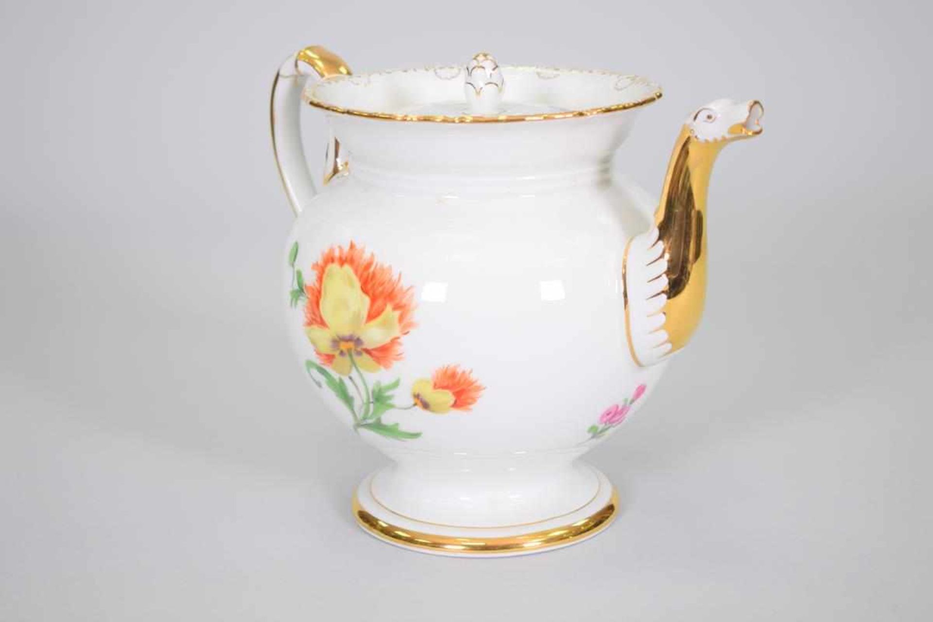 Meissen Teekanne Bunte Blume mit GoldrandPorzellanmanufaktur Meissen, Bunte Blume mit Goldrand, 2. - Bild 2 aus 3