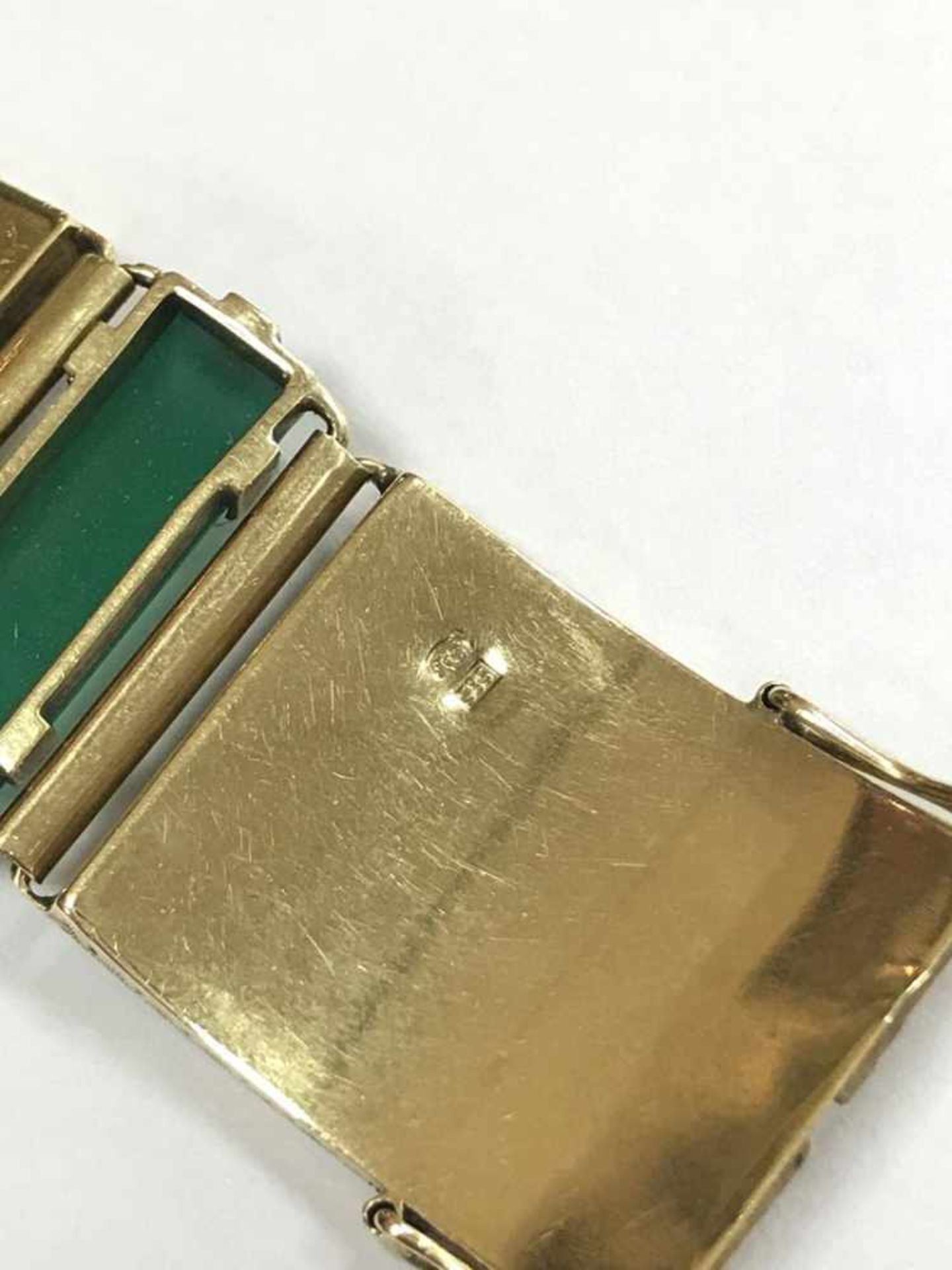 Goldarmband Anfertigung Posen um 1930Feine Handarbeit 585 Gold Armband besetzt mit Edelsteinen: - Bild 5 aus 5