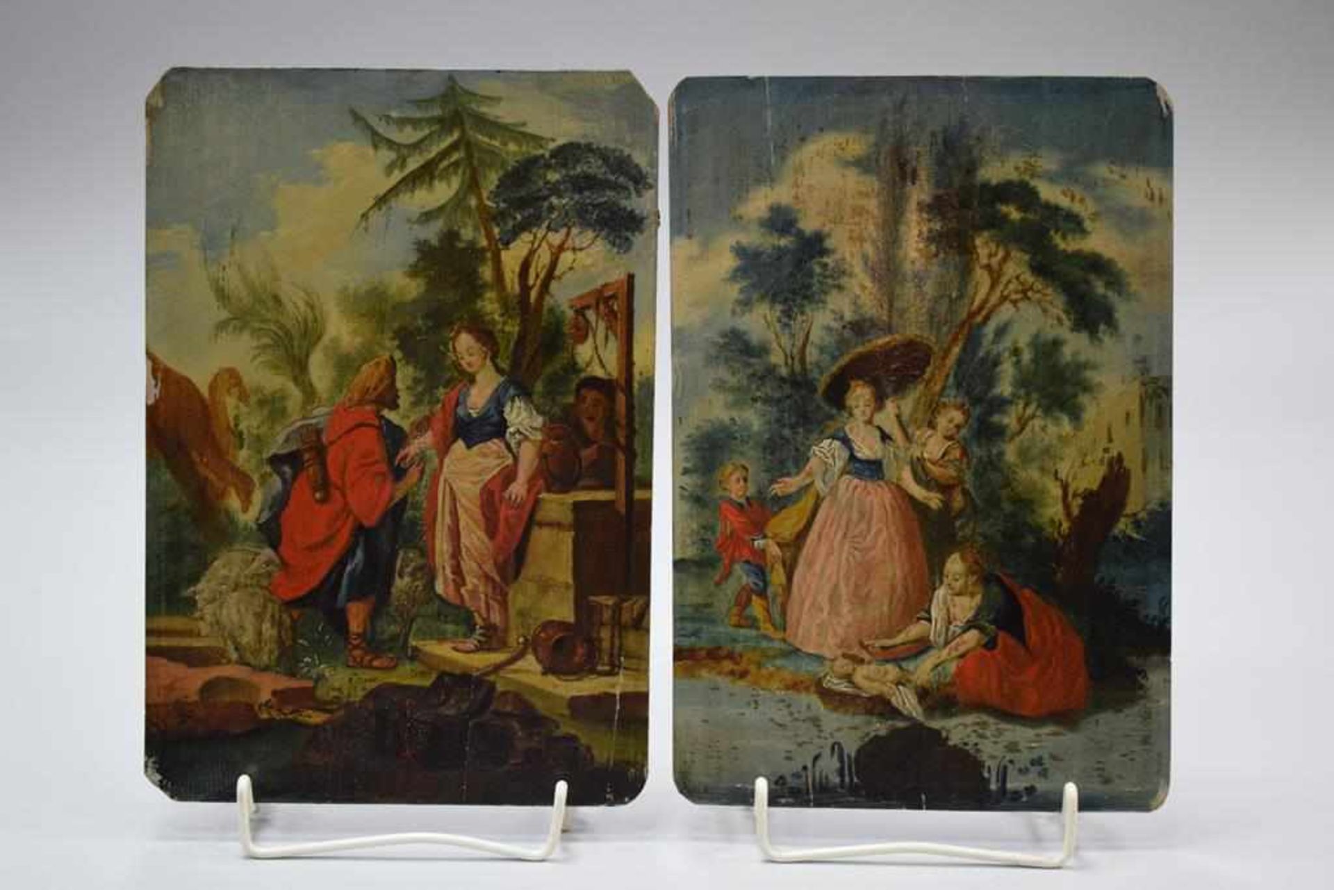 1.Paar Anonymer Italienscher Altmeister wohl um 1800Öl auf Holz, Maße: ca. 28 cm x 19 cm, 28 cm x 19
