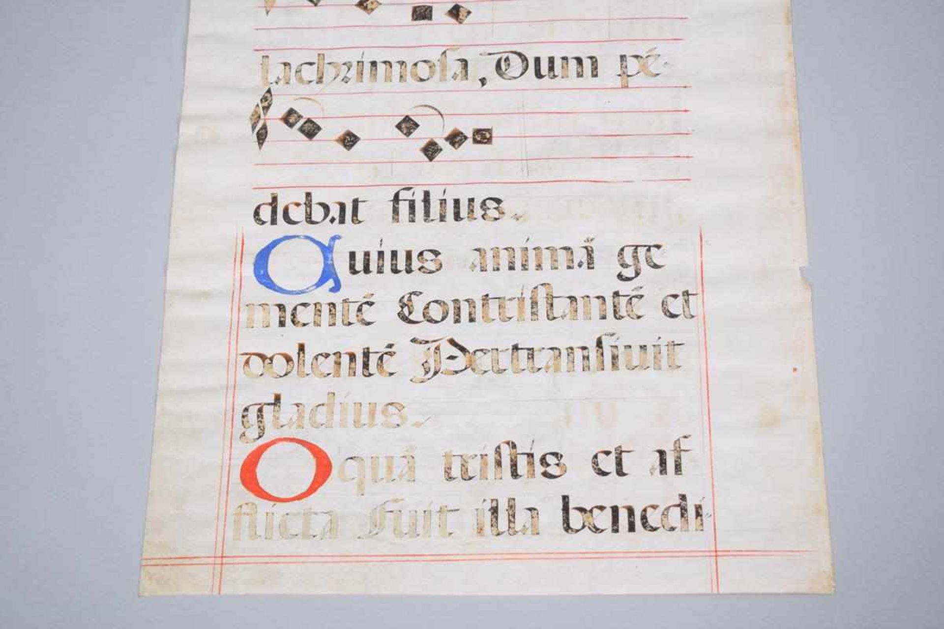 Notenblatt um 16.Jh. in spätmittelalterlicher HandschriftNotenblat aus dem Spätmittelalter auf - Bild 6 aus 6