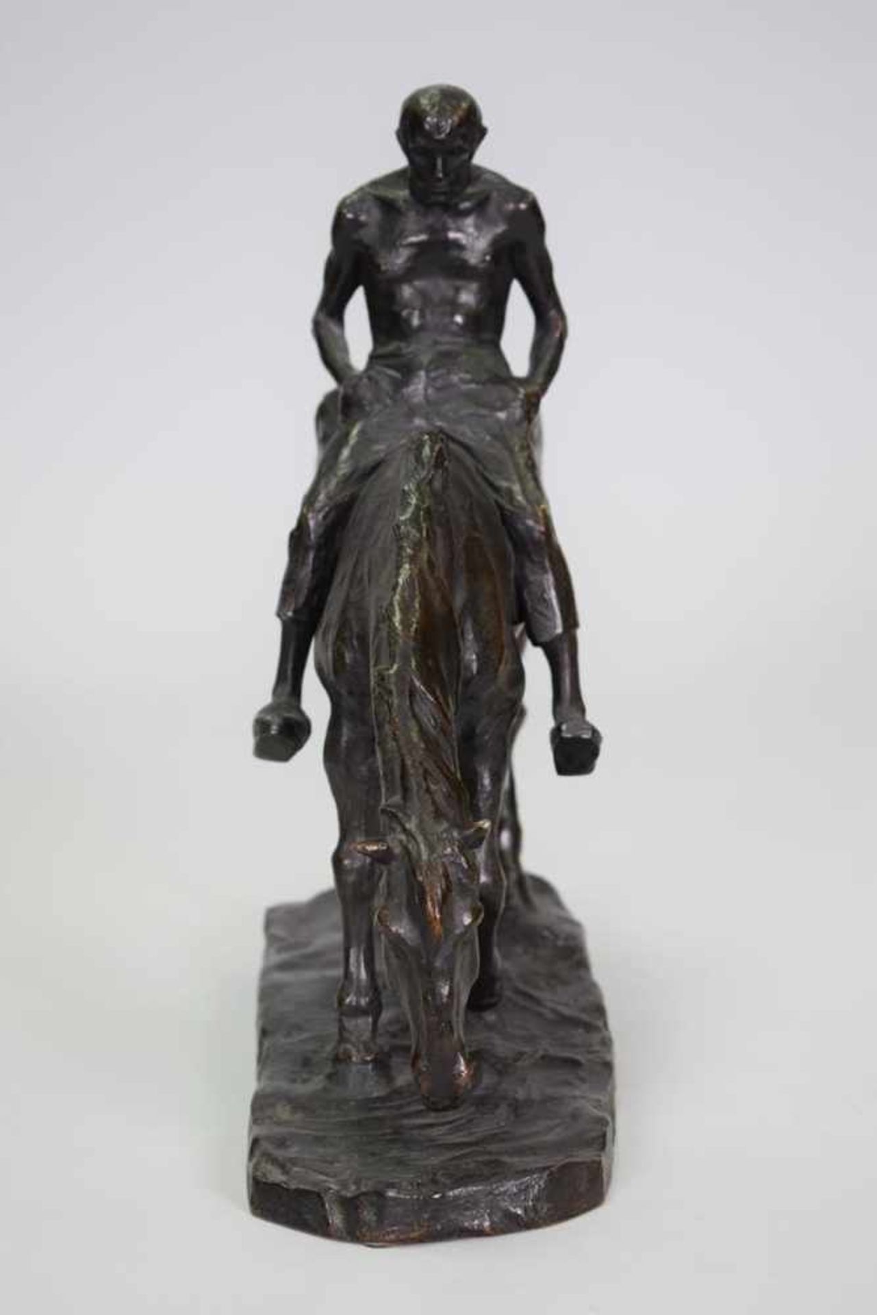 Hans Müller (1873-1937) "Arbeitstier und Reiter am Ende des Tages"Bronzeskulptur des Wiener - Bild 5 aus 5