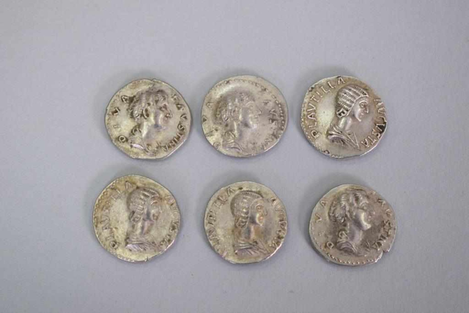 Konvolut 6 Münzen Silber ca. 21,3 g6 Münzen Römische Denare, Silber, Totalgewicht: 21,3 g