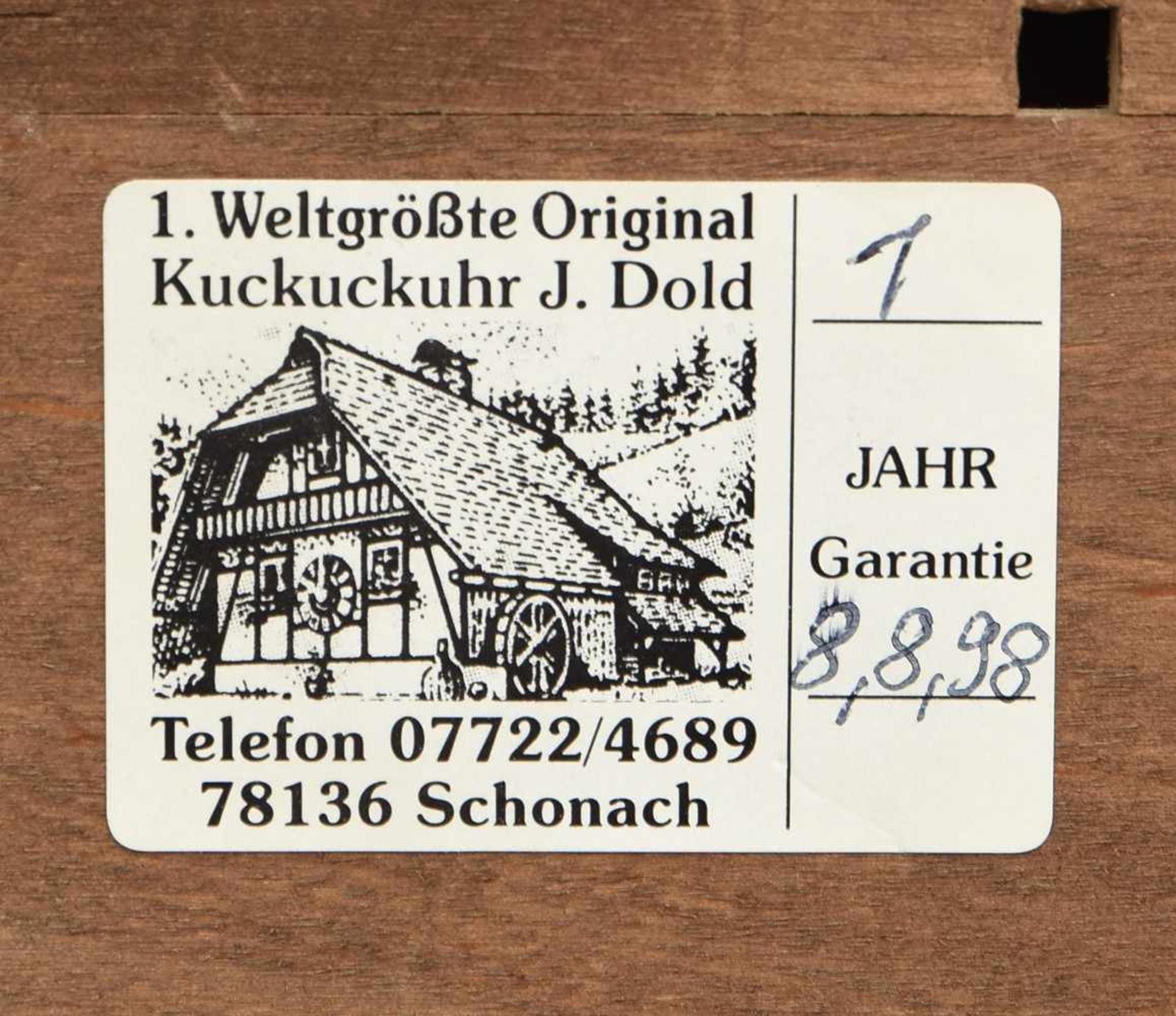 KUCKUCKSUHR, beschnitztes Holz/ Blei, Deutschland Ende 20. Jahrhundert Original Schwarzwälder - Bild 4 aus 4