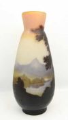 EMILE GALLÉ NANCY, Vase Glas farbig überfangen, ovoide Form, Frankreich um 1935 Höhe mit 63 cm und