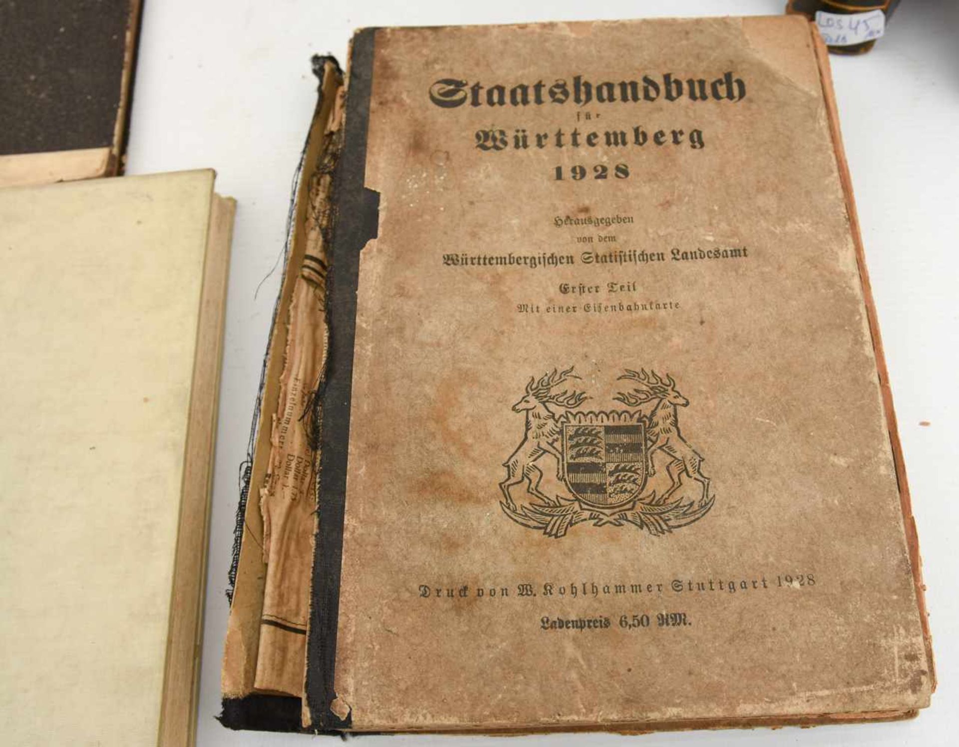 BÜCHER- KONVOLUT "WÜRTTEMBERG", Sachbücher/ Register, Königreich Württemberg/Deutsches Reich/BRD - Bild 4 aus 5