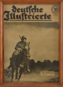 BLATT "DEUTSCHE ILLUSTRIERTE", hinter Glas gerahmt, Deutsches Reich 1940 Gerahmtes Titelblatt der