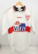 VFB TRIKOT Nr. 3 LEGAT, ViFit Adidas, 1995/96 Weiß/rot, Größe XL, Kurzarm.