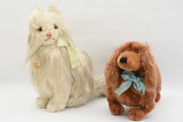 STEIFF KONVOLUT "HAUSTIERE",Wolle/Baumwolle Deutschland um 1975 Zwei heimische Haustiere: Dackel (