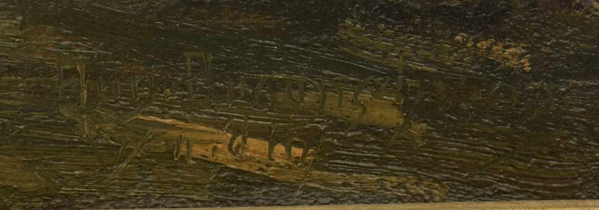 AUGUST BRAUNSCHWEIGER,"Italienischer Frachter im Hafen", Öl auf Leinwand, gerahmt, mehrfach signiert - Bild 26 aus 33