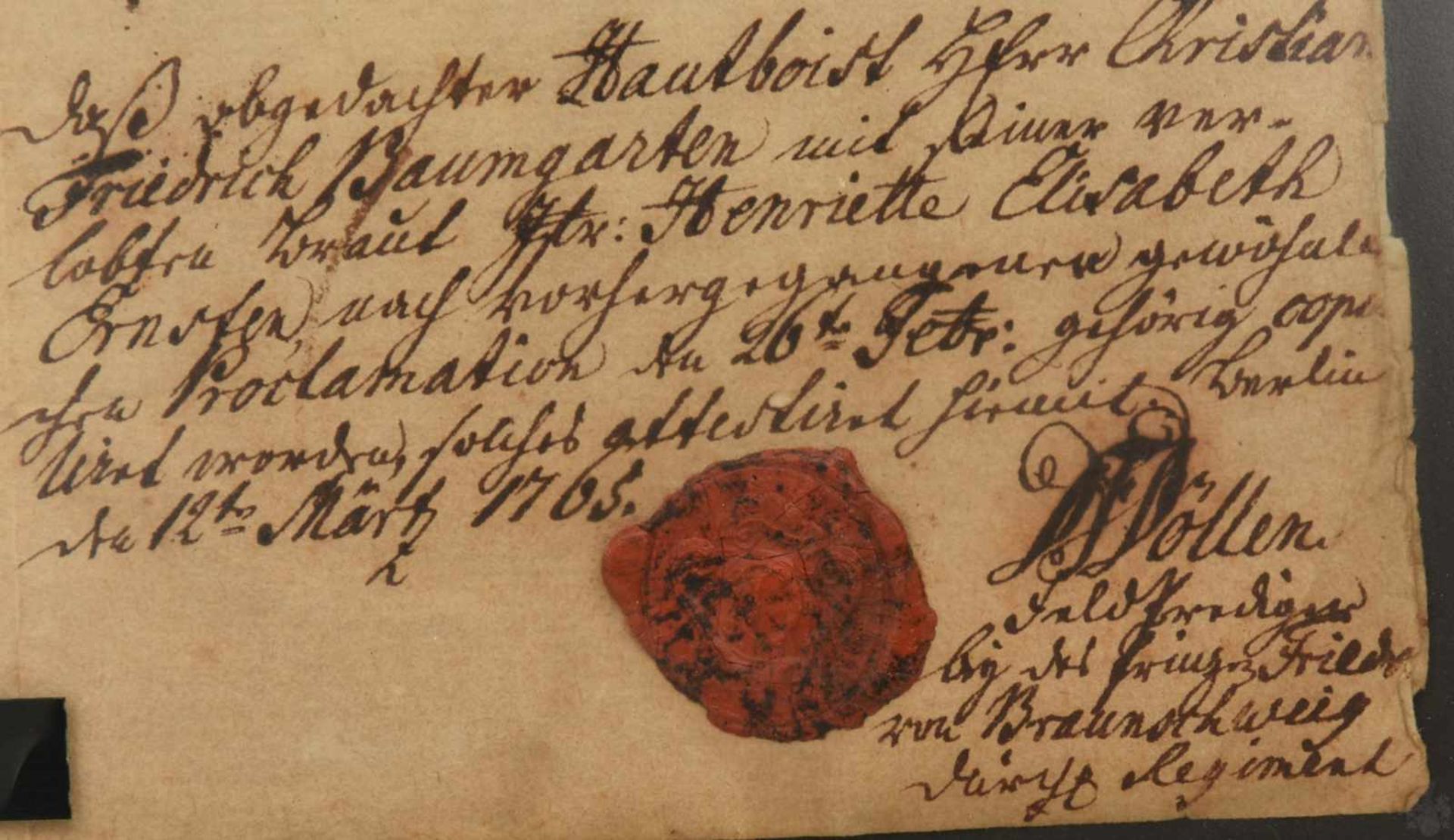 SCHRIFTEN, mit Tinte beschriebenes Papier hinter Glas gerahmt, Berlin/Preussen 1785 Gedruckte - Bild 4 aus 4