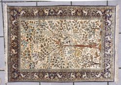 SEIDENTEPPICH 1, Seide auf Baumwolle, Persien 20. Jahrhundert Maße: 1555 x 115 cm. Altersspuren.