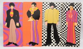 THE BEATLES- YELLOW SUBMARINE: PAPERBOARD SET, kfs suba, 1967 Vier Papptafeln mit aufgeklebten