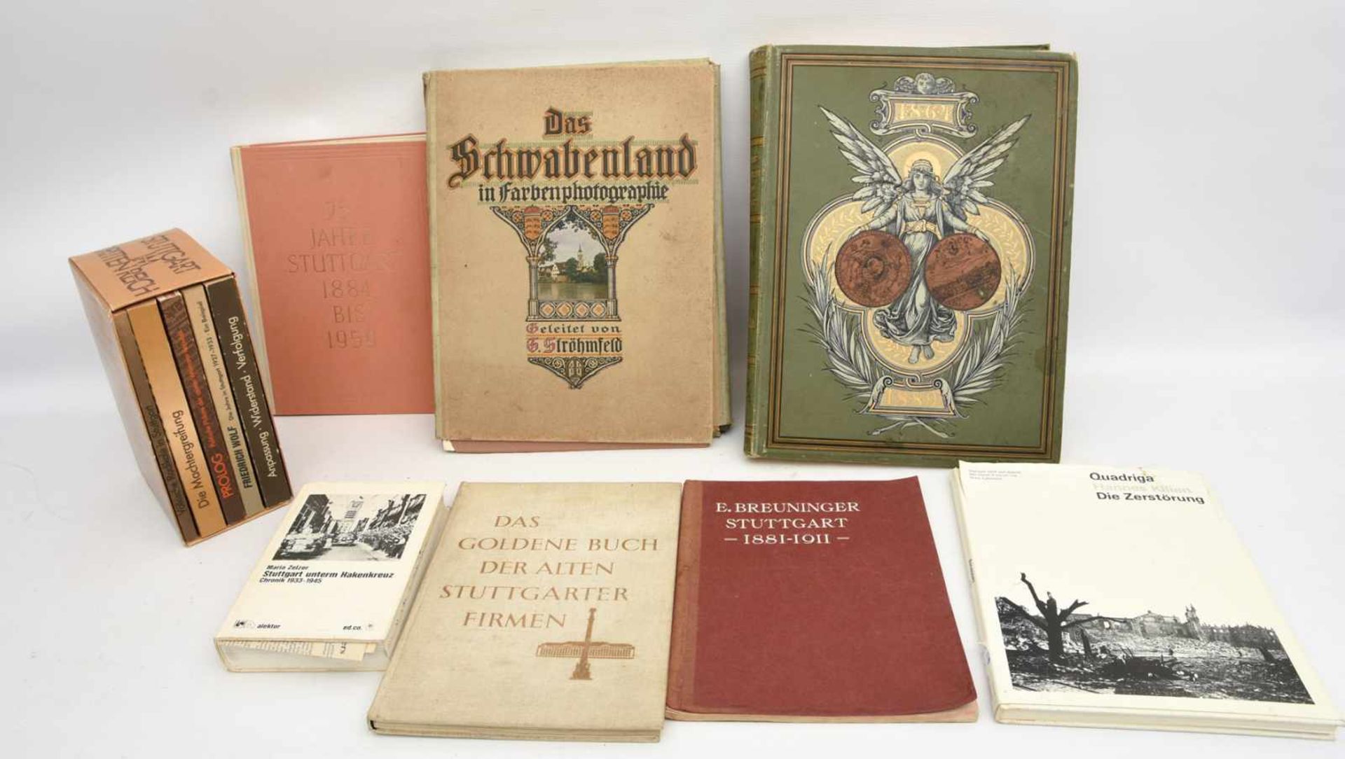BÜCHER-KONVOLUT "STUTTGART", diverse Sachbücher/Monografien, Deutsches Reich/BRD 1889- 1984 Konvolut