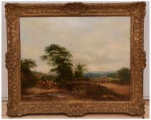 HENRY PARK,"Auf der Brücke", Öl auf Leinwand, gerahmt, signiert und datiert Henry Park (1816-