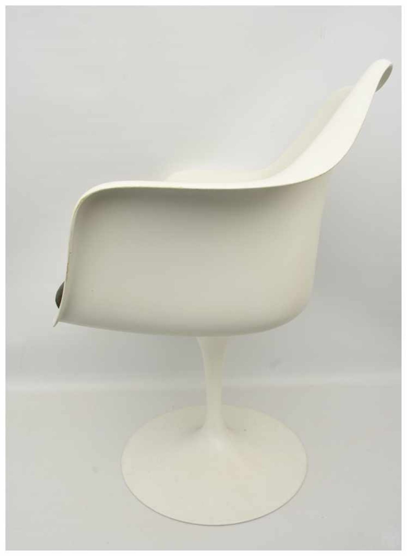 KNOLL "TULIP" STUHL mit Armlehnen, Fiberglas/Kaschmir, 1990er-Jahre Vom finnischen Designer Eero - Bild 5 aus 5