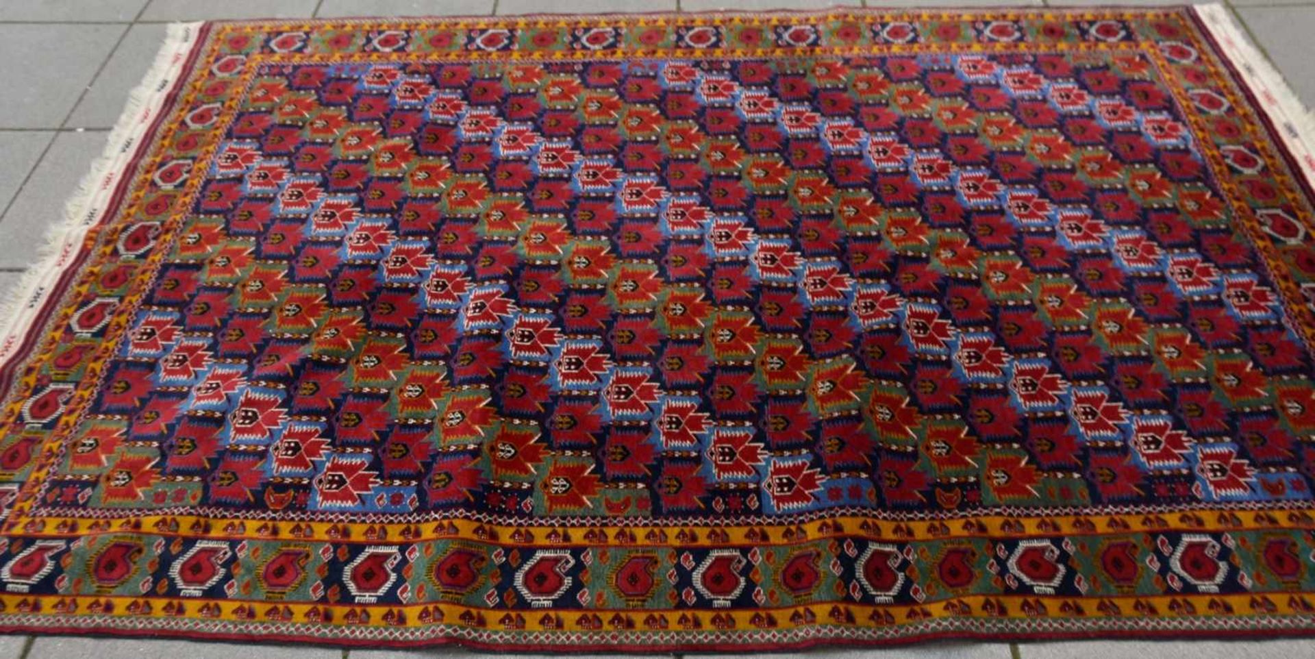 TEPPICH 3, Seide/Wolle, Turkmenistan Mitte 20. Jahrhundert Maße: 285 x 185 cm. Sehr guter - Image 7 of 7