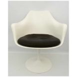 KNOLL "TULIP" STUHL mit Armlehnen, Fiberglas/Kaschmir, 1990er-Jahre Vom finnischen Designer Eero