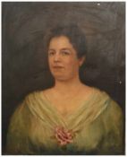 UNBEKANNTER KÜNSTLER,"Damenporträt", Öl auf Leinwand, um 1900 Maße mit Rahmen: 52 x 65 cm. Starker