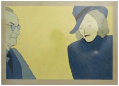 ROLF WALZ,"Im Gespräch mit Marlene", Acryl auf Leinwand, signiert, um 2000 Rolf Walz (*1958).