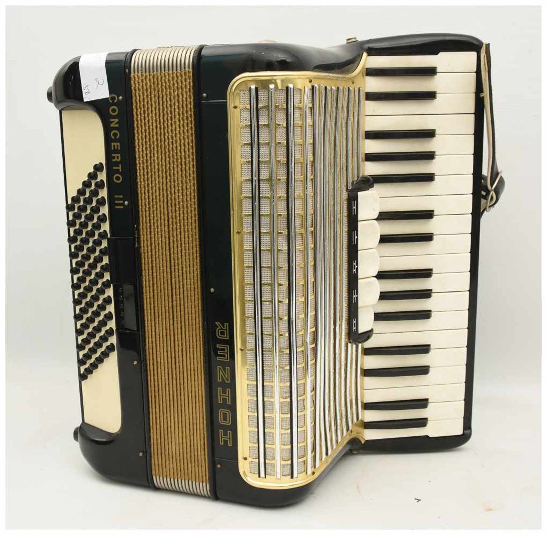 HOHNER AKKORDEON "CONCERTO III",schwarz, Deutschland, 20. Jahrhundert Anzahl der Bässe: 72 Anzahl - Bild 5 aus 5