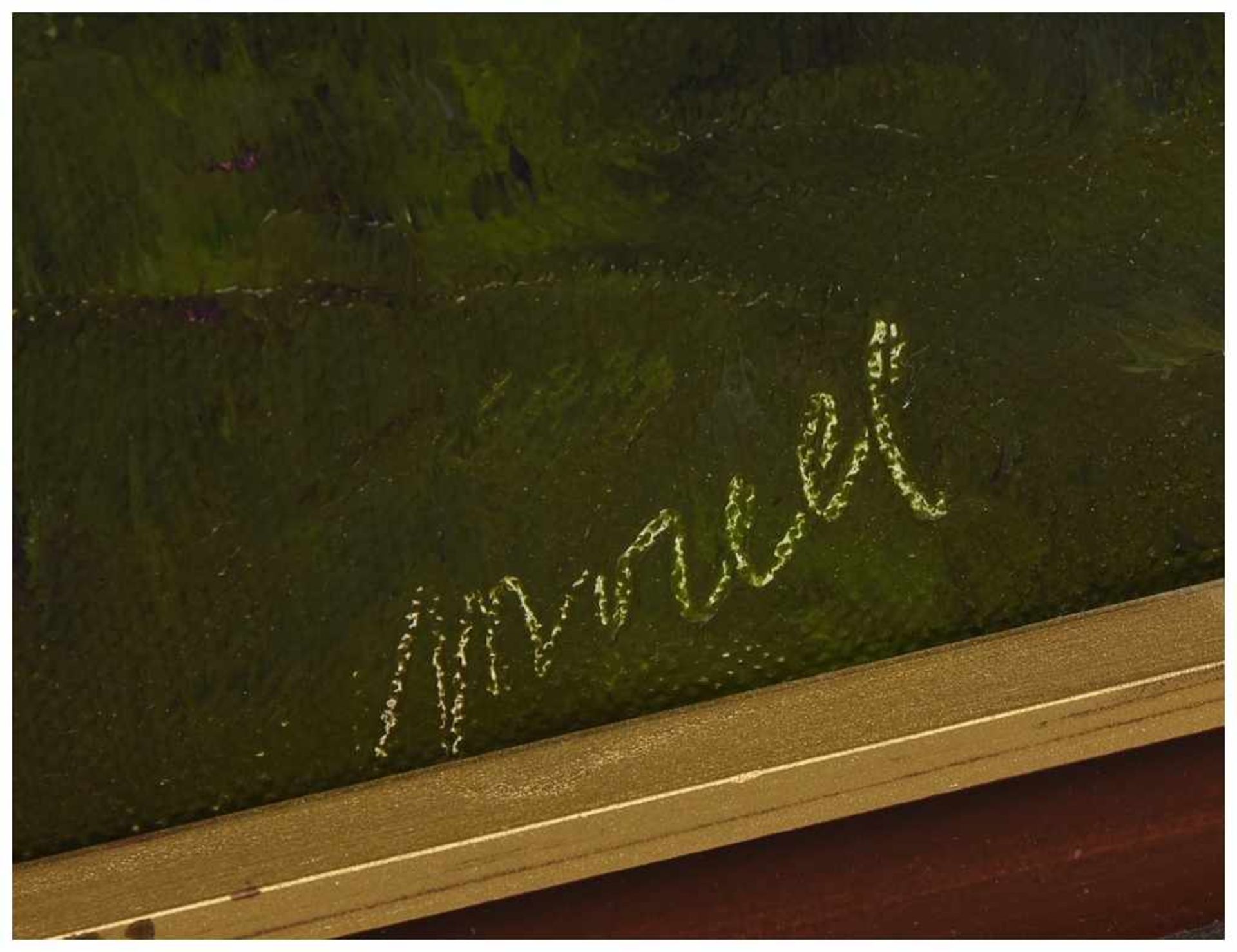 UNBEKANNTER KÜNSTLER,"Nächtliche Ansicht", Öl auf Leinwand, gerahmt und signiert, 20. Jahrhundert - Bild 2 aus 3