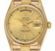 Rolex Day Date 18kt Gelbgold Automatik Armband Präsident 36mm Rindengravur open 6/9 Ref.18038