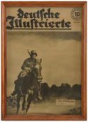 BLATT "DEUTSCHE ILLUSTRIERTE", hinter Glas gerahmt, Deutsches Reich 1940 Gerahmtes Titelblatt der