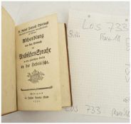 "DER DEUTSCHE AESOP", gebundene Ausgabe, Königsberg 1743 Gebundenes Büchlein mit dem Titel "Der