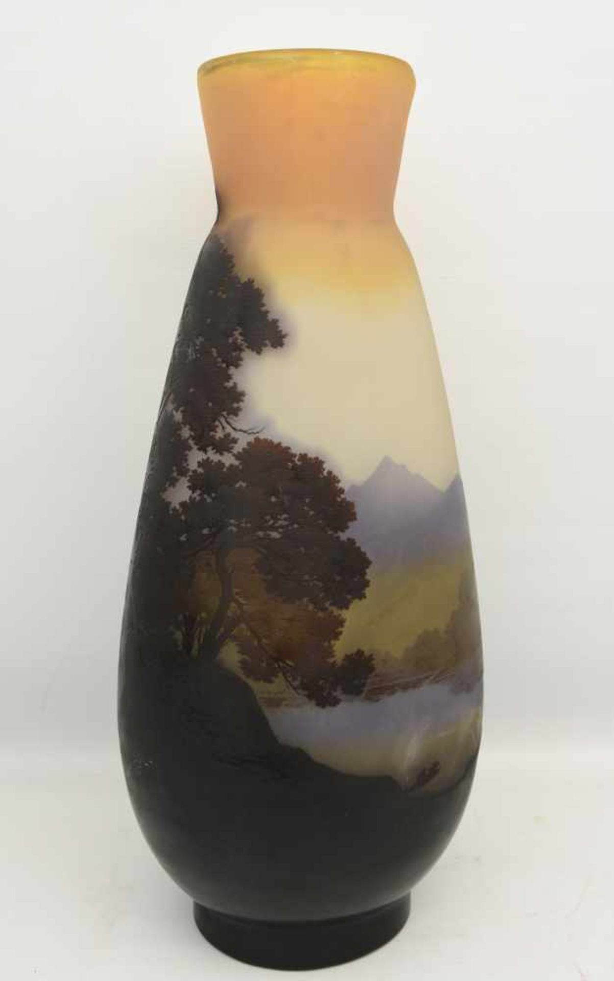 EMILE GALLÉ NANCY, Vase Glas farbig überfangen, ovoide Form, Frankreich um 1935 Höhe mit 63 cm und - Bild 11 aus 18