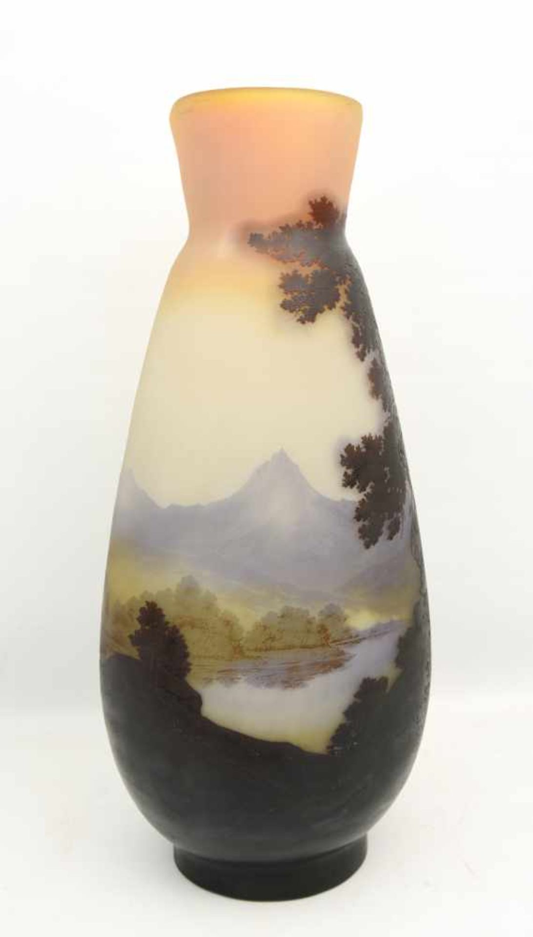 EMILE GALLÉ NANCY, Vase Glas farbig überfangen, ovoide Form, Frankreich um 1935 Höhe mit 63 cm und - Bild 3 aus 18