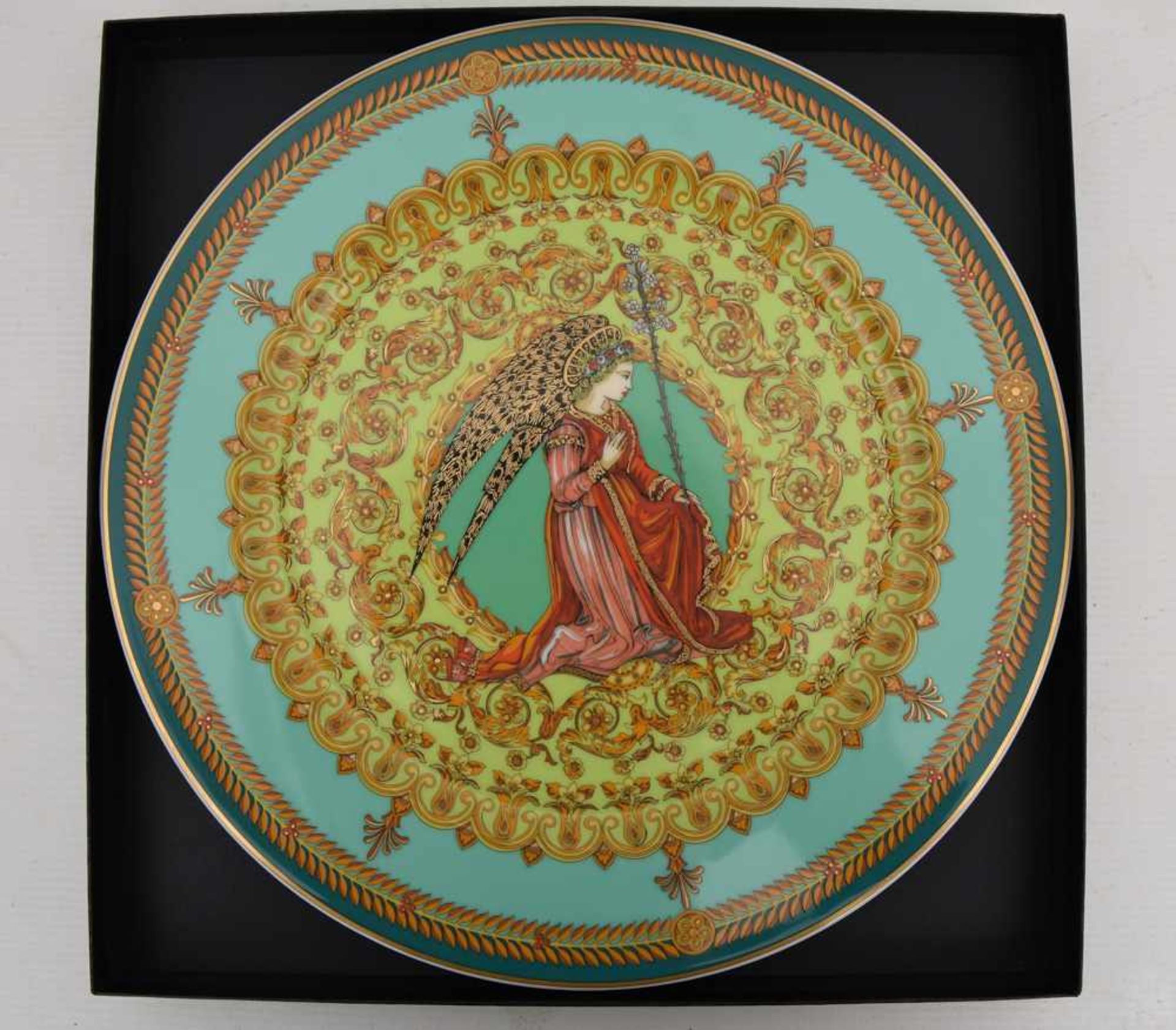 ROSENTHAL MEETS VERSACE: SAMMELTELLER "L´ANGE GABRIEL", bemalt/glasiert/goldstaffiert,limitiert - Bild 5 aus 5