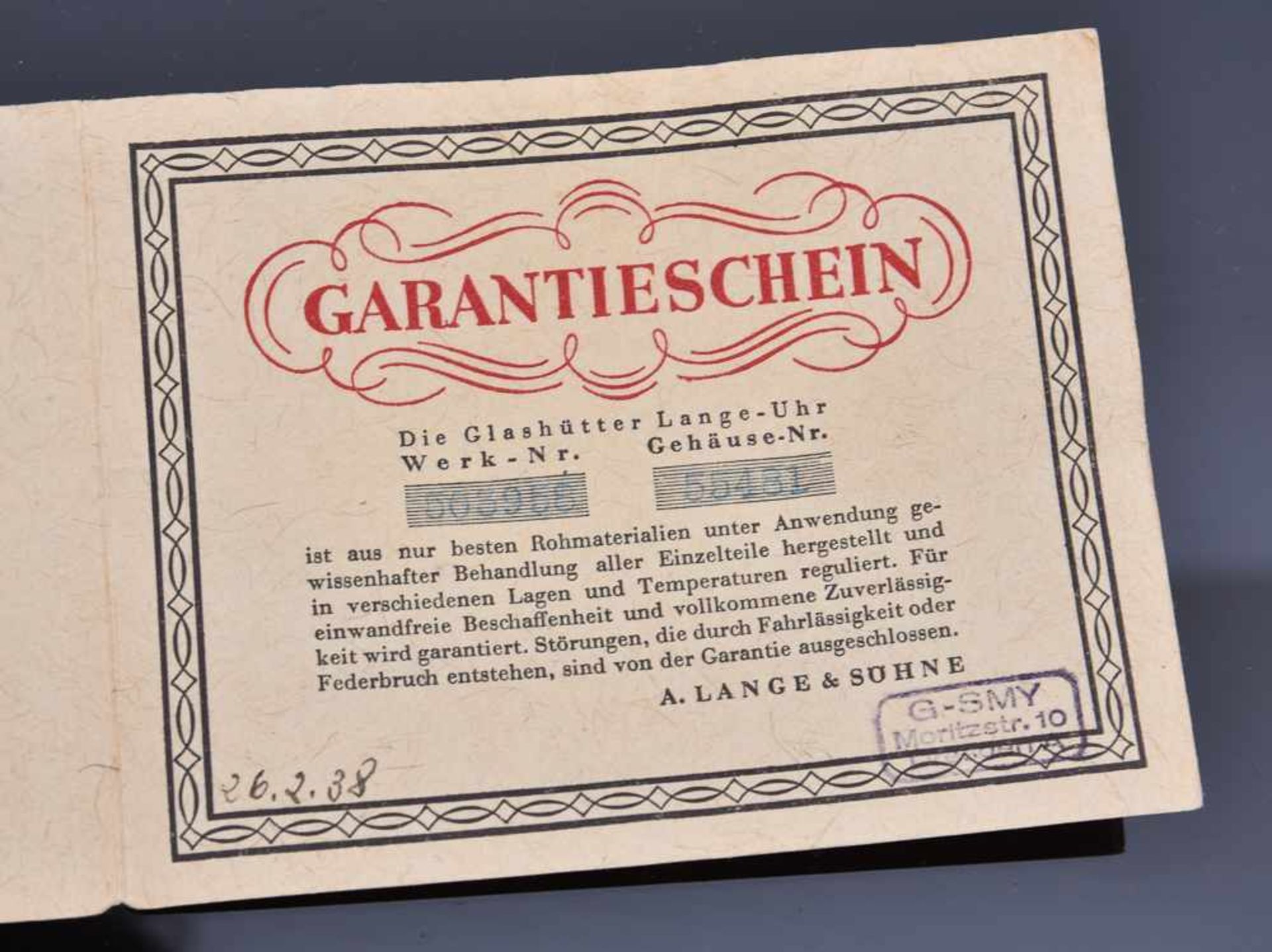 LANGE & SÖHNE: TASCHENUHR "OLIW", 585er GG, gestempelt, in Originalbox, 1938 Handaufzug (15 Steine), - Bild 3 aus 15