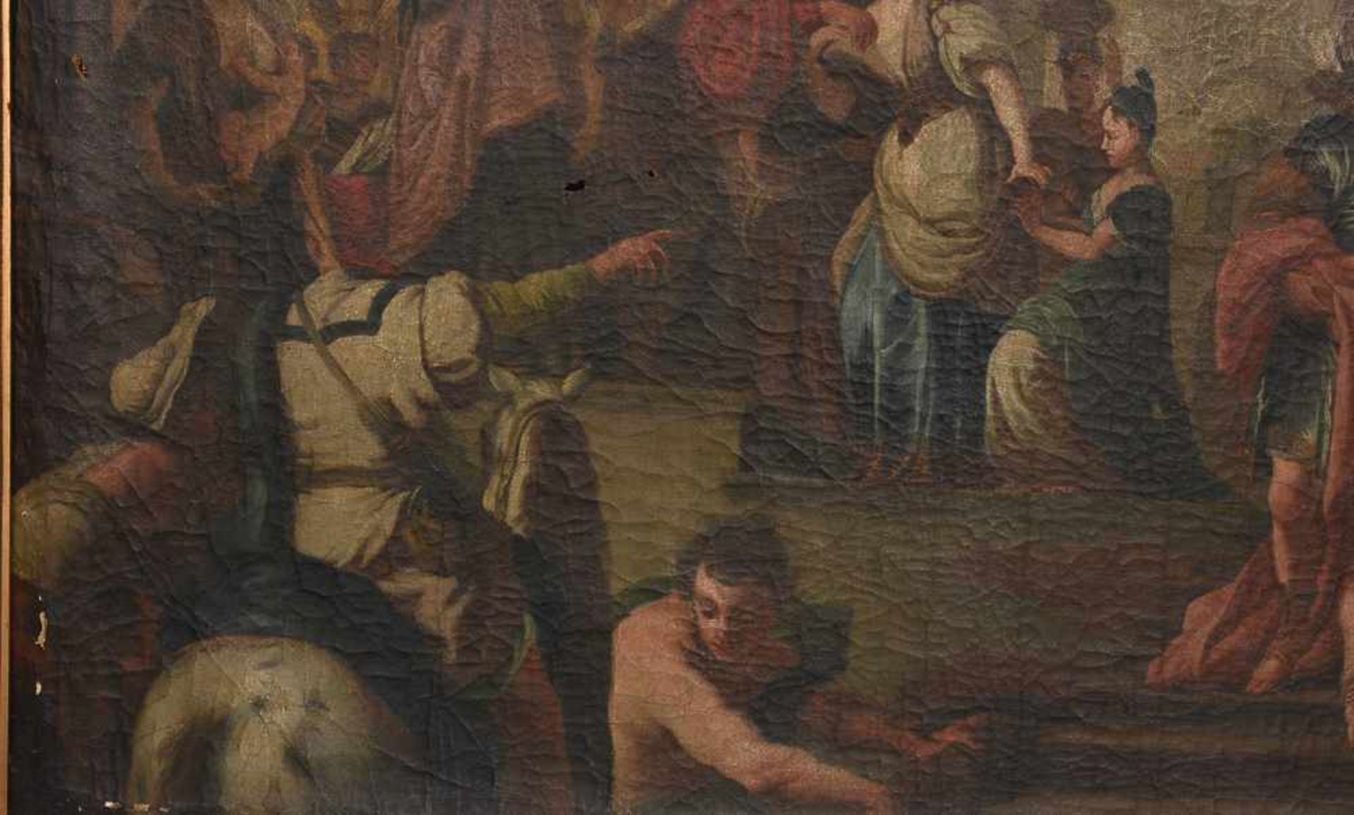 ALTMEISTER:"EMPFANG DURCH EINEN GEISTLICHEN IM TEMPEL", Öl auf Leinwand, gerahmt, 17. Jahrhundert - Image 2 of 6