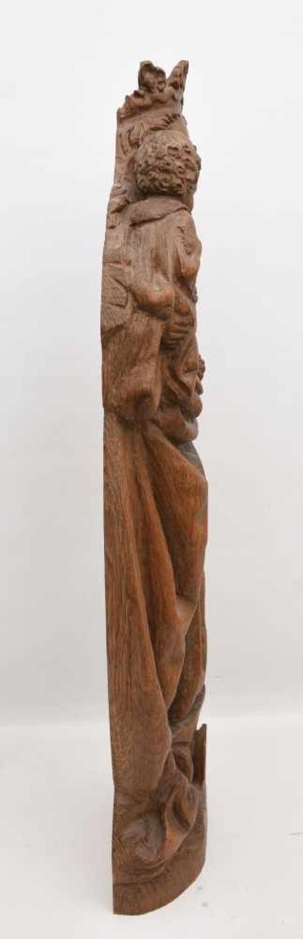 OSNABRÜCKER MADONNA, Kopie nach Original, beschnitztes Holz, antik gebeizt, Oberammergau 20. - Bild 2 aus 4