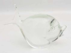 "WALFISCH", Glas signiert, Italien Ende 20. Jahrhundert Massivglas transparent, Höhe: 12 cm,