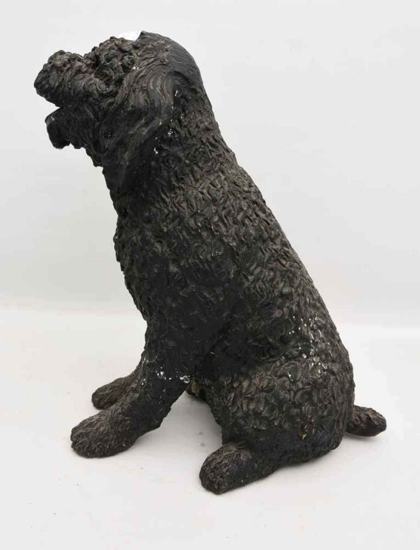 "WASSERHUND", Bronze patiniert, 20. Jahrhundert Sitzender Hund. Länge: 105 cm, Breite; 36 cm. - Bild 2 aus 9