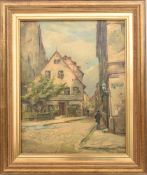 PROF. ALFRED STINSKI "RESTAURANT ZUM NUSSBAUM", Öl auf Leinwand, gerahmt und signiert Prof. Alfred