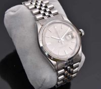 ROLEX OYSTER PERPETUAL DATEJUST, Unisex- Armbanduhr, Edelstahl, um 1965 Seriennummer: 288094,