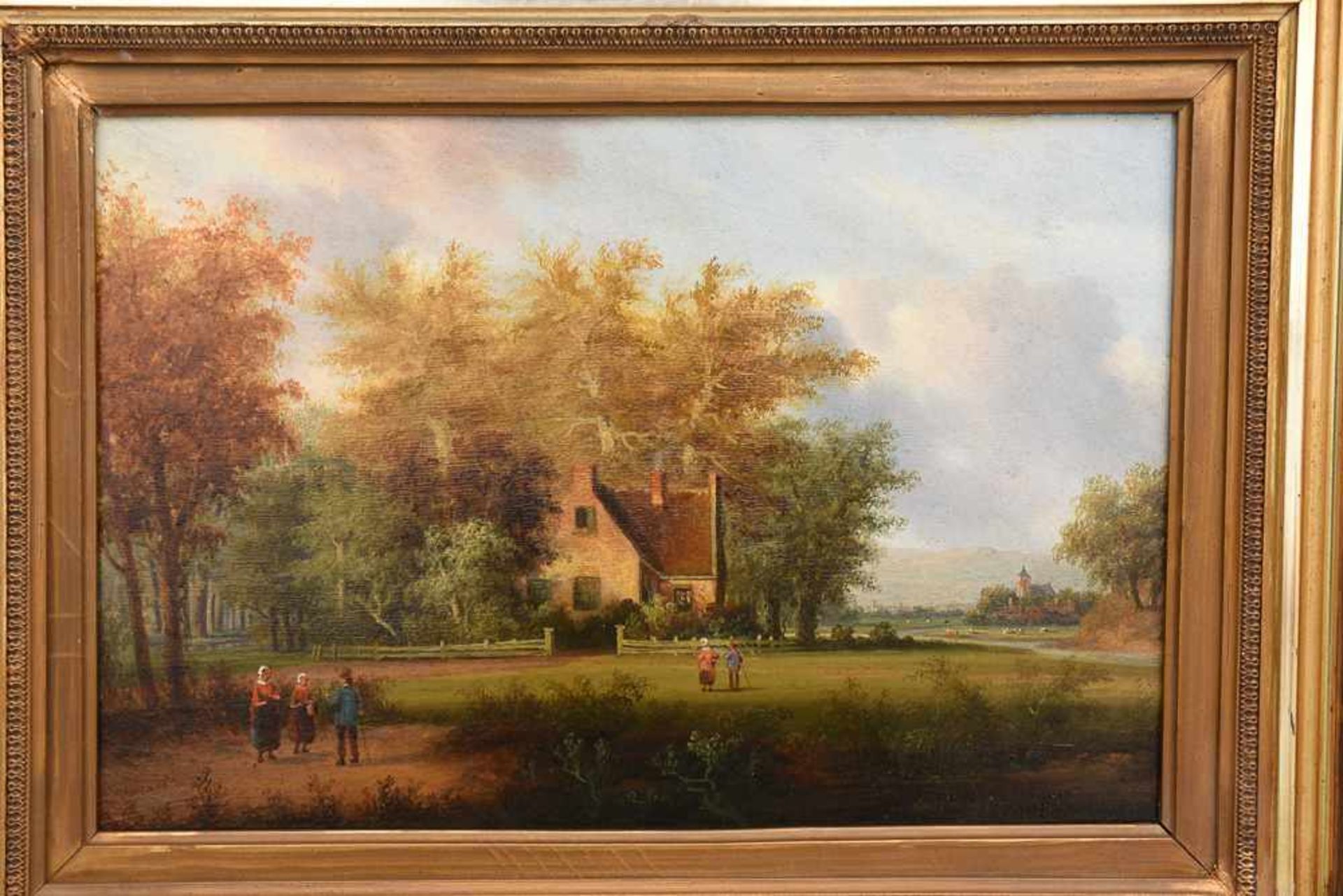 KARL EDUARD AHRENDTS:" Sommerlandschaft mit Gehöft", Öl auf Holz, gerahmt Karl Eduard Ahrendts ( - Bild 2 aus 4