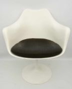 KNOLL "TULIP" STUHL 2, mit Armlehnen, Fiberglas/Kaschmir, 1990er-Jahre Vom finnischen Designer