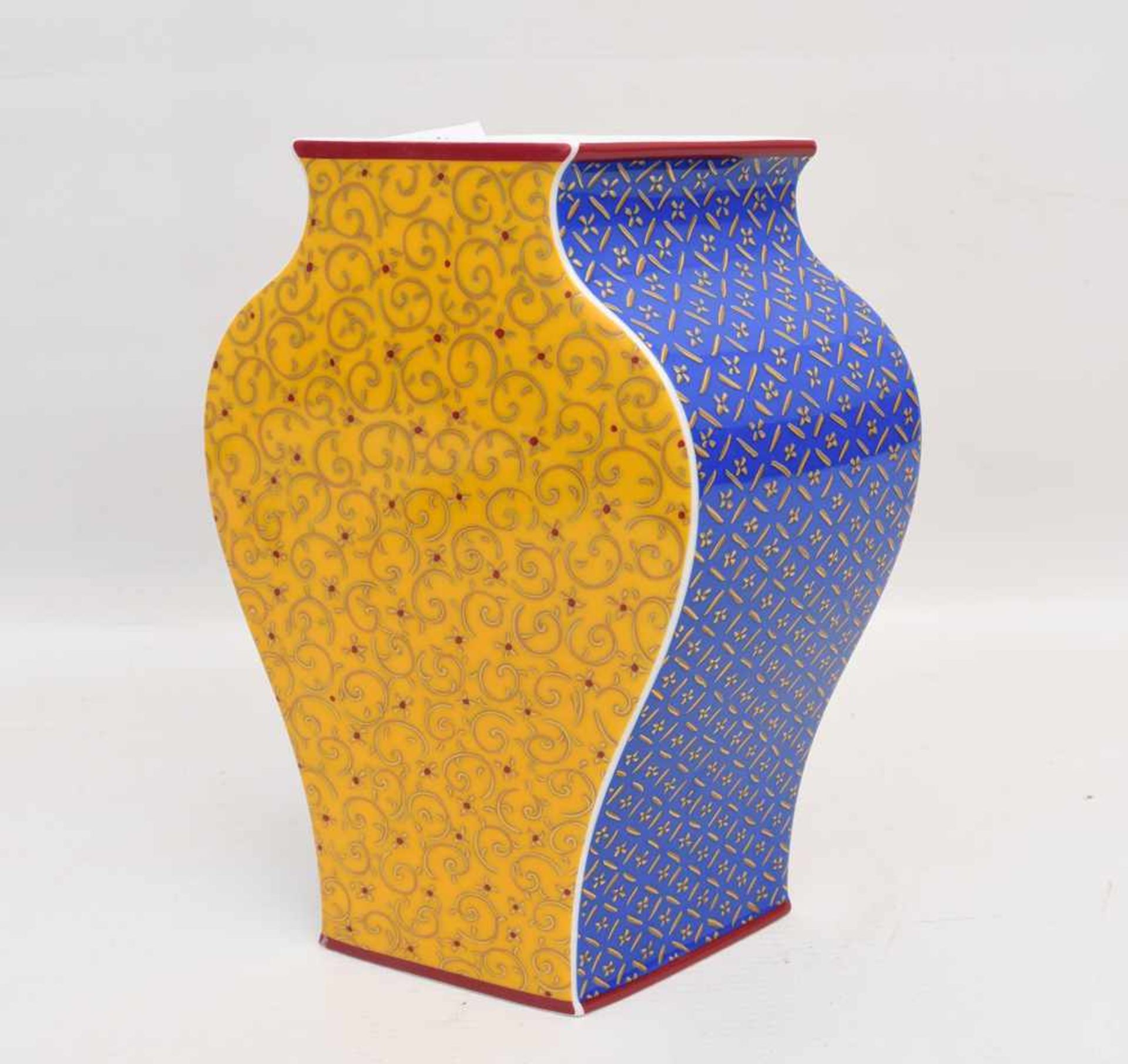 ROSENTHAL STUDIO LINE VASE "KUSUMAM", Designer Tadao Amano, bemalt/glasiert/goldstaffiert, - Bild 6 aus 8