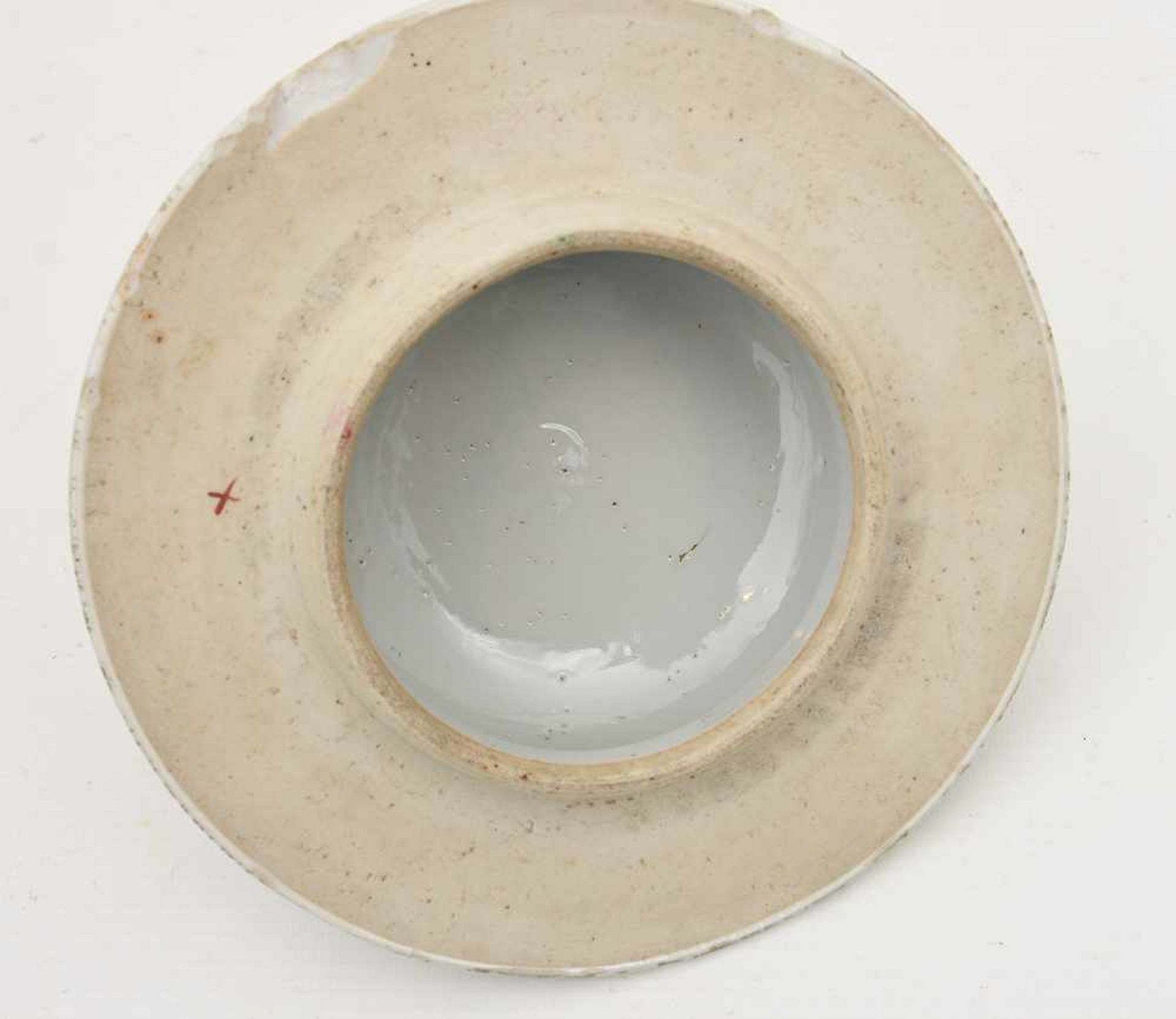 DECKELVASE, Porzellan handbemalt, China ca. 18. Jahrhundert Höhe mit Deckel: 46 cm, Durchmesser: - Image 4 of 15