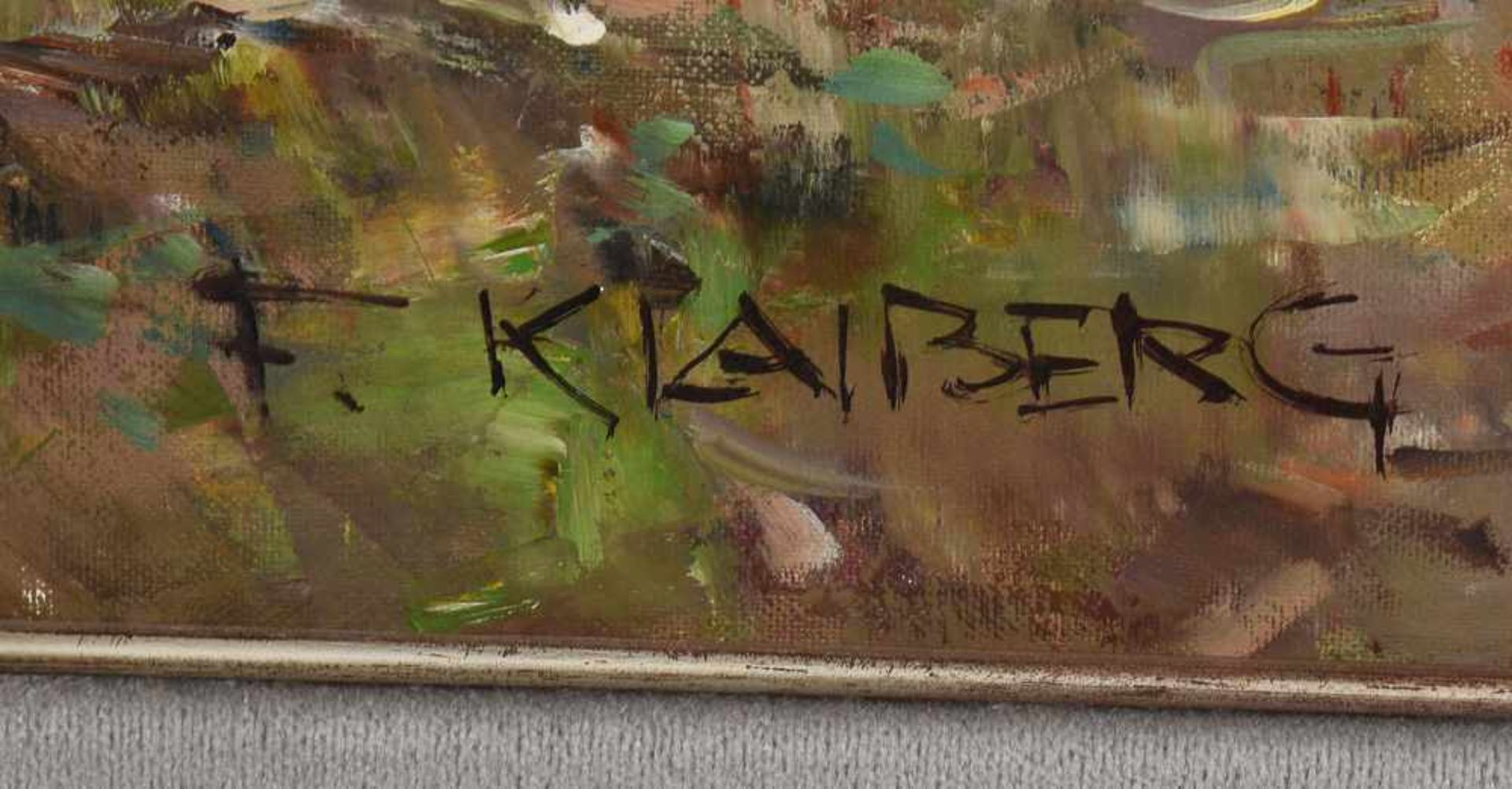 FRIEDRICH KLAIBERG:"Enten am Seeufer", Öl auf Leinwand, gerahmt und signiert Friedrich Klaiberg ( - Bild 2 aus 3