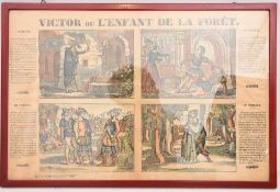 "L´ENFANT DE LA FORET", kolorierte Lithographie, hinter Glas gerahmt, um 1900 Maße: 44 x 66 cm