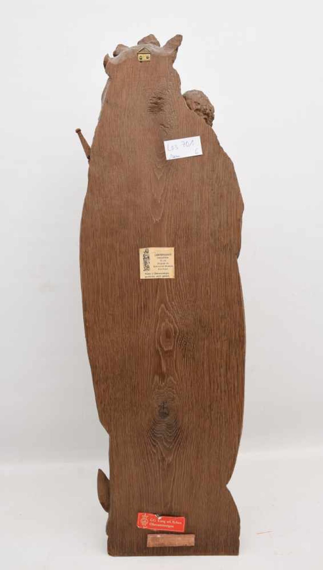 OSNABRÜCKER MADONNA, Kopie nach Original, beschnitztes Holz, antik gebeizt, Oberammergau 20. - Bild 3 aus 4