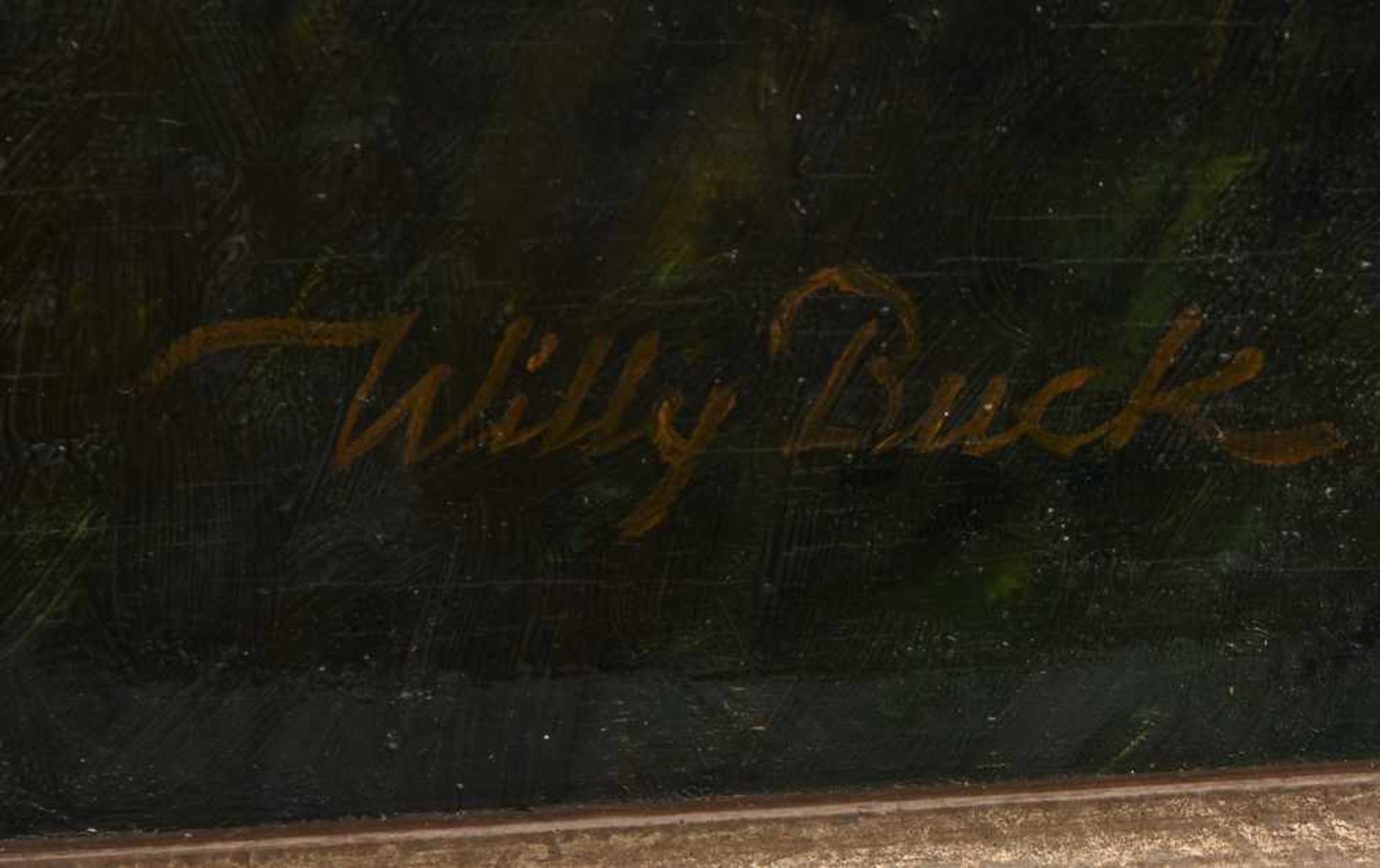 WILLY BUCK:"OCHSENGESPANN AUF DEM ACKER", Öl auf Holz, gerahmt und signiert Links unten signiert " - Bild 2 aus 4