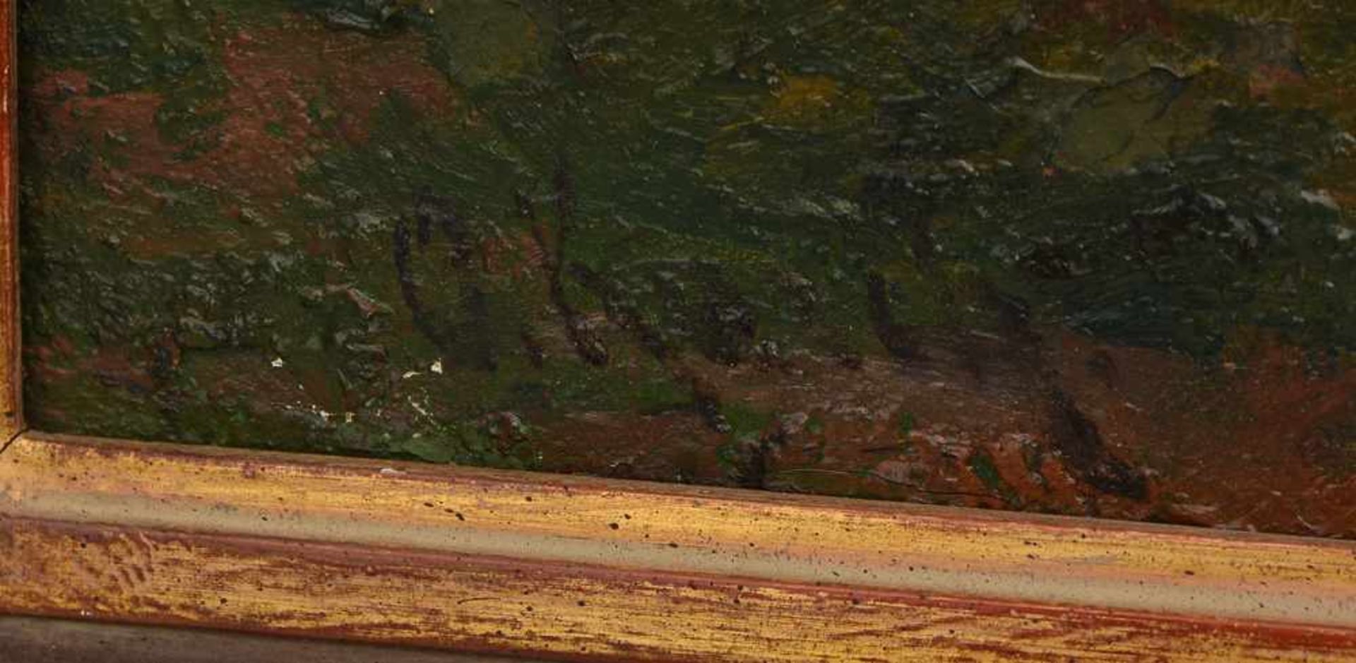 UNBEKANNTER KÜNSTLER, Öl auf Pressspan, gerahmt, 20. Jahrhundert Maße: 58 x 69 links unten - Bild 2 aus 3